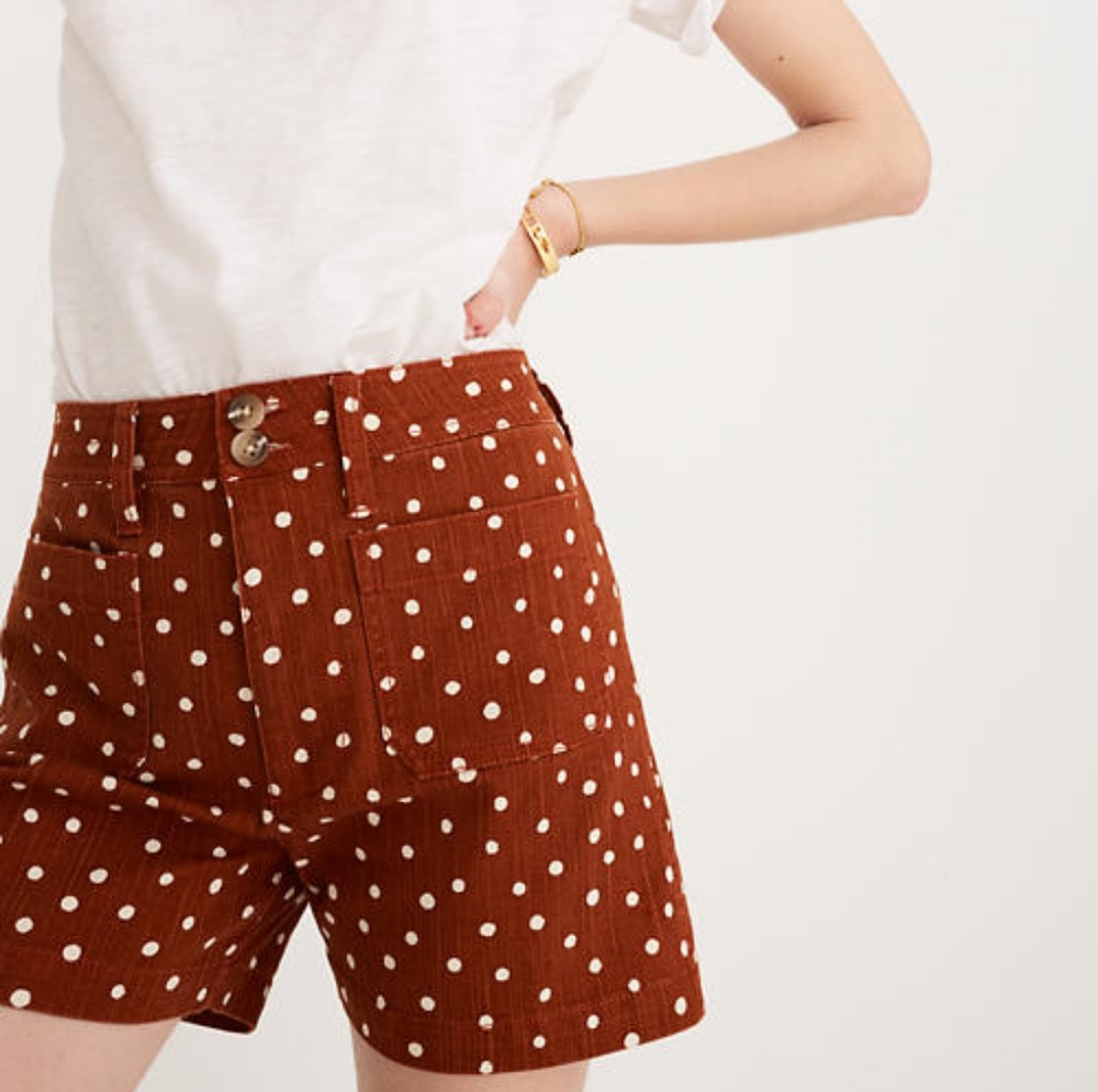 Madewell Orange Rust Emmett Patch Pocket Shorts